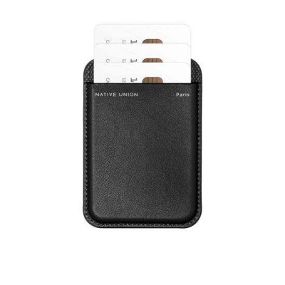 NATIVE UNION (Re)Classic MagSafe Δερμάτινο Μαγνητικό Πορτοφόλι πιστωτικών καρτών - ΜΑΥΡΟ - NU-RECLA-WAL-BLK