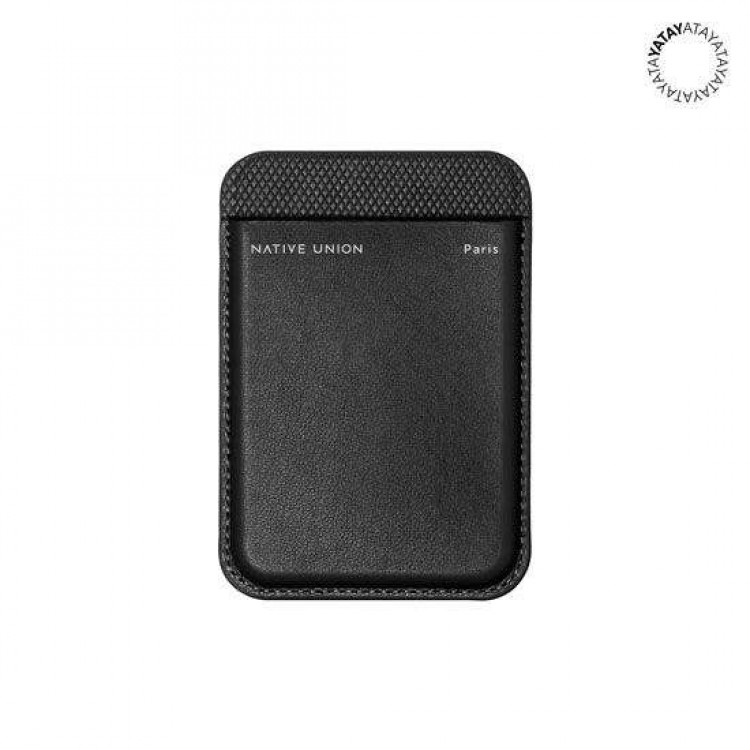 NATIVE UNION (Re)Classic MagSafe Δερμάτινο Μαγνητικό Πορτοφόλι πιστωτικών καρτών - ΜΑΥΡΟ - NU-RECLA-WAL-BLK