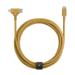 NATIVE UNION ECO Belt Καλώδιο Universal USB-C σε USB-C/Lightning 1.8μ. mfi για Apple iPhone - ΚΙΤΡΙΝΟ Kraft - NU-ECOBELT-CCL-KFT