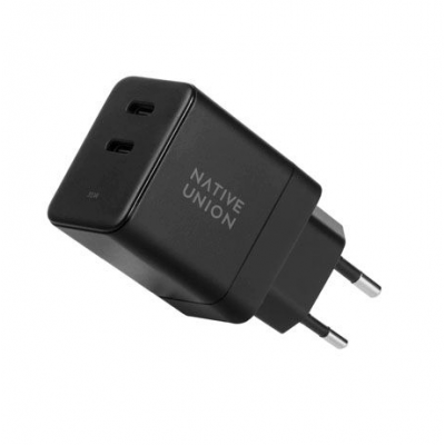 NATIVE UNION Fast GaN οικιακός φορτιστής PD 2x Type-C 35W EU - ΜΑΥΡΟ - NU-FAST-PD35-BLK-EU