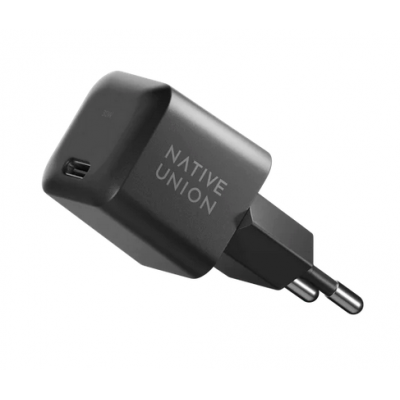 NATIVE UNION Fast GaN οικιακός φορτιστής PD 1x Type-C 30W V2 EU - ΜΑΥΡΟ - NU-FAST-PD30-2-BLK-E