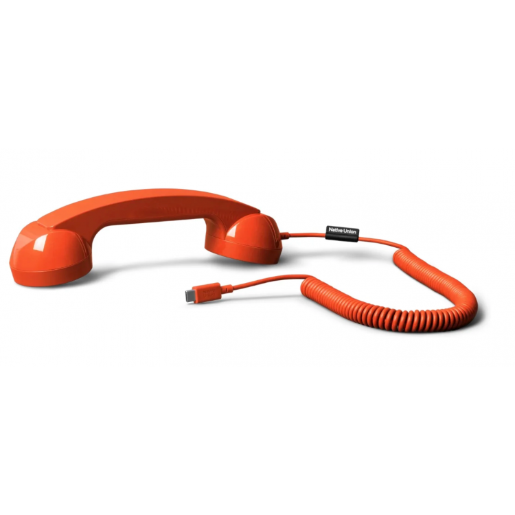 NATIVE UNION POP Phone Alarm USB-C ακουτικό τηλεφώνου με υψηλής ποιότητας μικρόφωνο/ακουστκό - ΚΟΚΚΙΝΟ - NU-POP-P-ARD