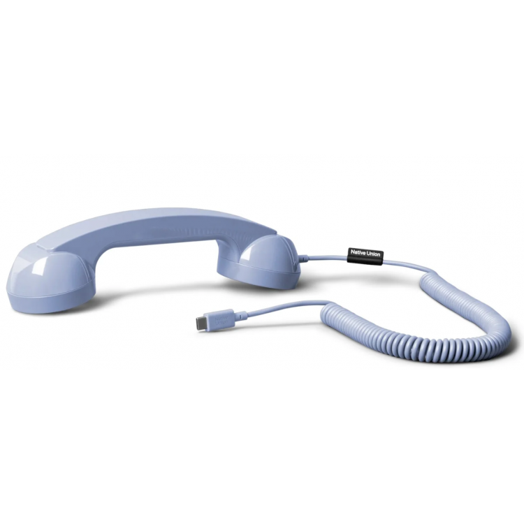 NATIVE UNION POP Phone Alarm USB-C ακουτικό τηλεφώνου με υψηλής ποιότητας μικρόφωνο/ακουστκό - Azur ΜΩΒ - NU-POP-P-AZR