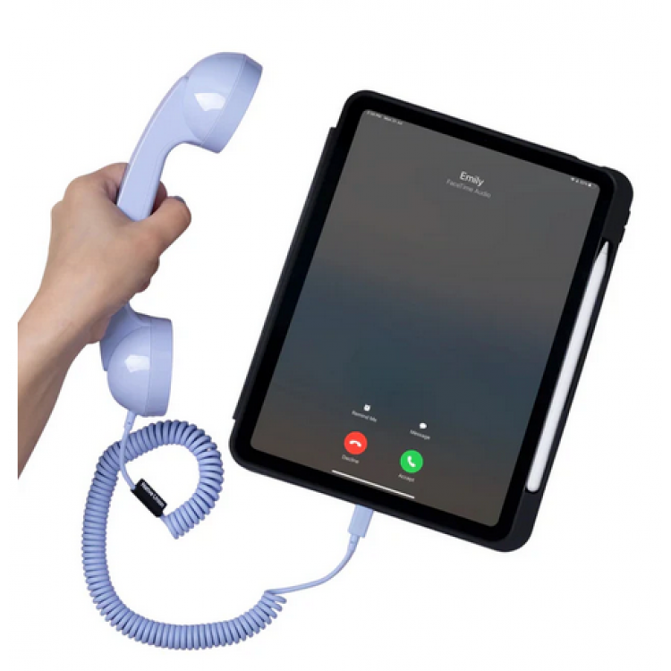 NATIVE UNION POP Phone Alarm USB-C ακουτικό τηλεφώνου με υψηλής ποιότητας μικρόφωνο/ακουστκό - Azur ΜΩΒ - NU-POP-P-AZR