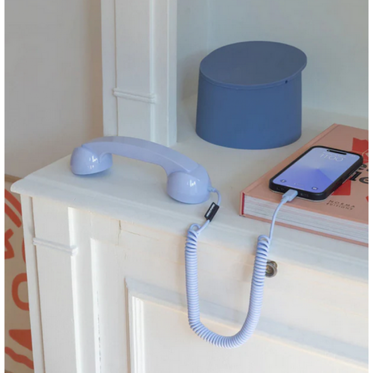 NATIVE UNION POP Phone Alarm USB-C ακουτικό τηλεφώνου με υψηλής ποιότητας μικρόφωνο/ακουστκό - Azur ΜΩΒ - NU-POP-P-AZR