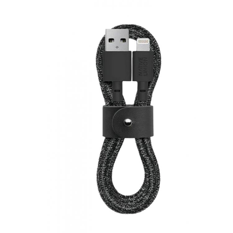 NATIVE UNION ECO Belt Καλώδιο USB-A σε Lightning, 1.2μ. - ΜΑΥΡΟ - NU-BELT-L-CS-BLK-2-N