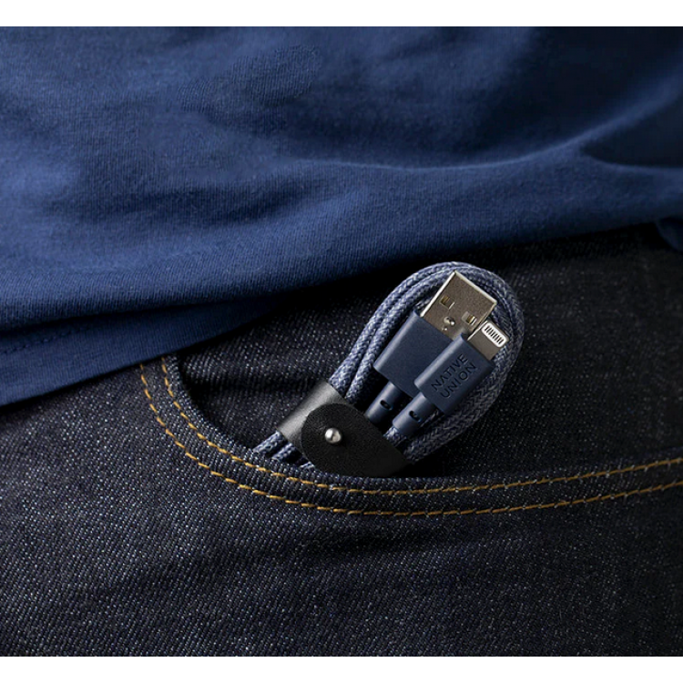 NATIVE UNION ECO Belt Καλώδιο USB-A σε Lightning, 1.2μ. - ΜΑΥΡΟ - NU-BELT-L-CS-BLK-2-N