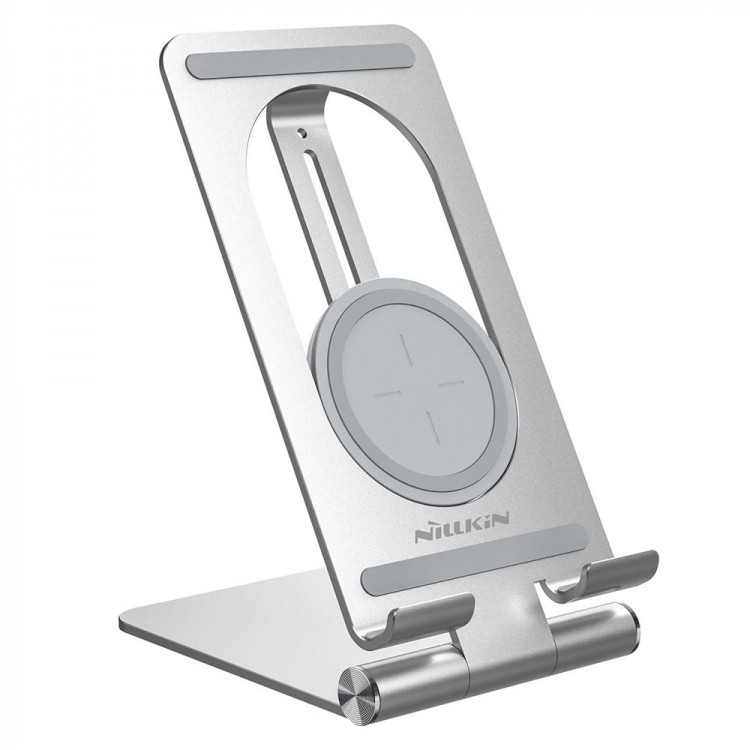Nillkin Ασύρματη Βάση Φόρτιστης Αλουμινίου Qi 15W Fast Charge Edition για Smartphones - Silver - NKT01