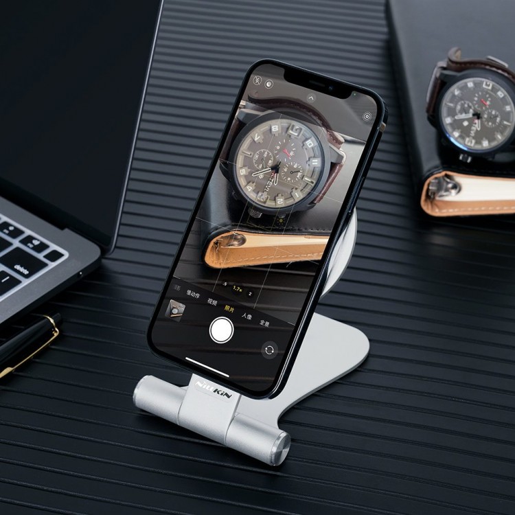 Nillkin Ασύρματη Βάση Φόρτιστης Qi MagStand MagSafe 15W Fast Charge Edition για Smartphones - ΓΚΡΙ - NKT11