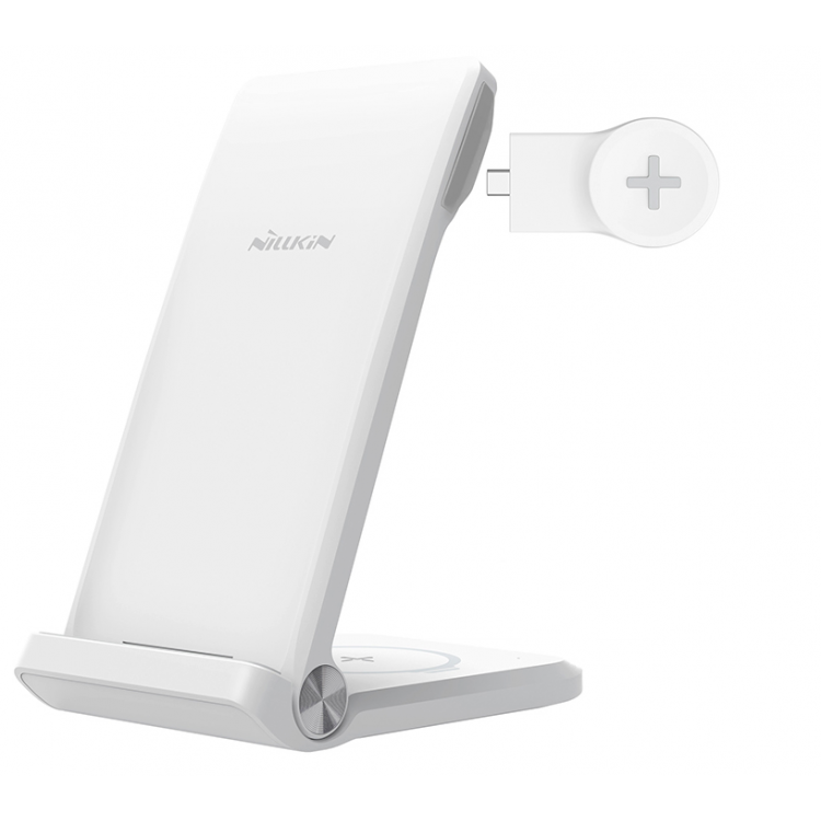Nillkin Ασύρματη Βάση Φόρτιστης Qi, 3-σε-1, με 15W Fast Charge Edition για Smartphones + Samsung Galaxy SmartWatch adapter - ΛΕΥΚΟ - NLK952