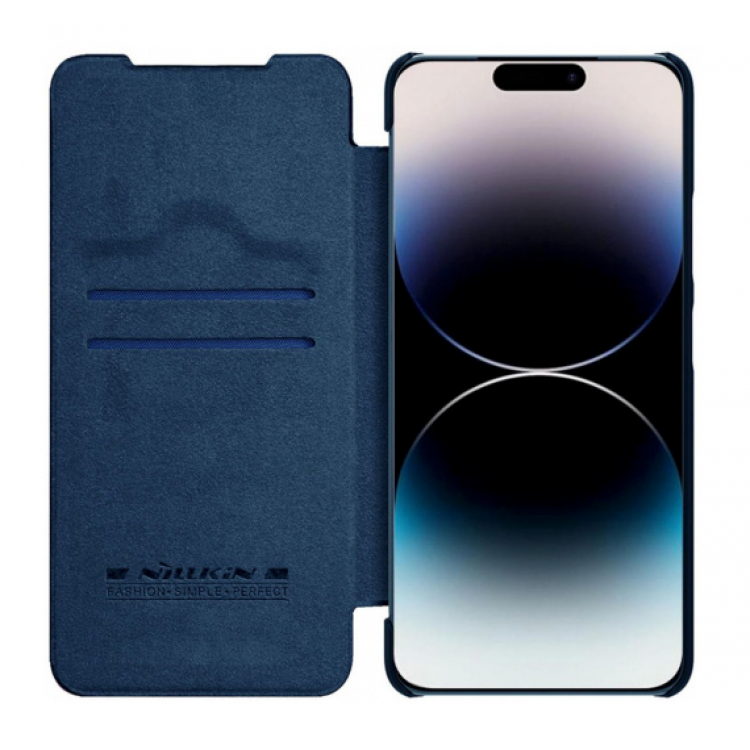 Θήκη NILLKIN Qin Pro Δερμάτινο WALLET FOLIO Pro CAMSHIELD για Apple iPhone 14 Pro 6.1 2022 - ΜΠΛΕ