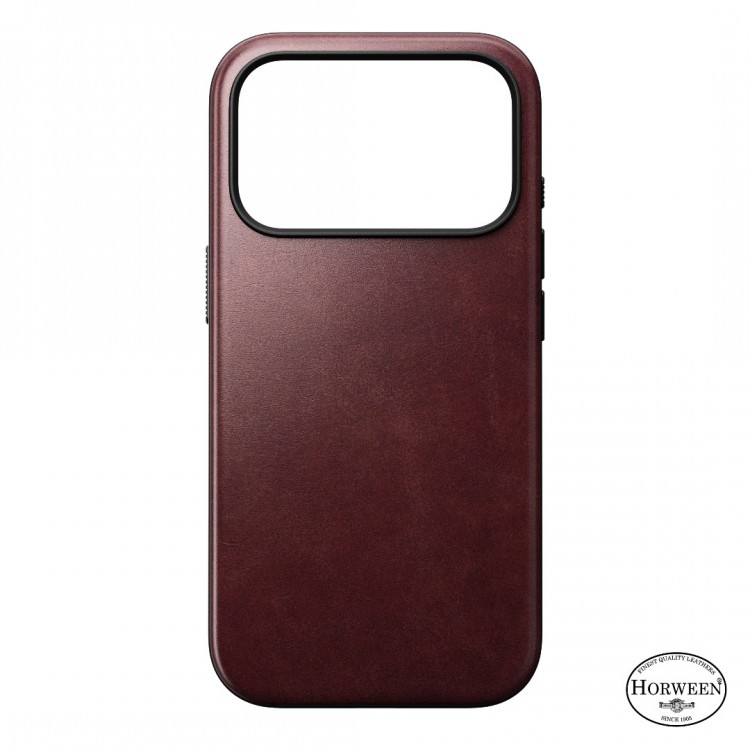 NOMAD θήκη δερμάτινη Modern Horween MagSafe για Apple iPhone 17 PRO 6.3 2025 - burgundy ΚΑΦΕ - NM011857858