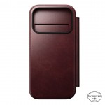 NOMAD θήκη Πορτοφόλι δερμάτινη Modern Folio Horween Rugged rustic MagSafe για Apple iPhone 17 PRO 6.3 2025 - Burgundy ΚΑΦΕ - NM011833858