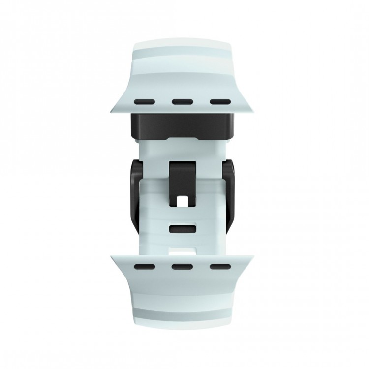 NOMAD Rocky Limited Edition Point Sport Band FKM rubber Strap ΑΔΙΑΒΡΟΧΟ για Apple Watch SERIES 4,5,6,SE,8,9 & ULTRA 1/2/3, APPLE watch Series 10 - 42/44/45/46/49mm - Icy ΜΠΛΕ Glow / ΜΑΥΡΟ - NM014445858