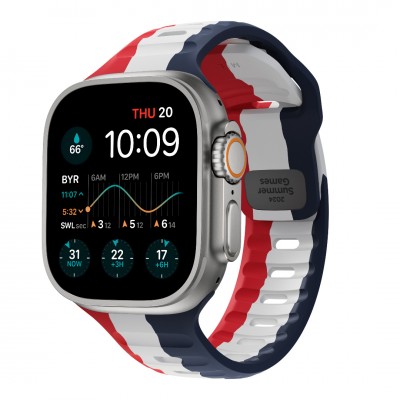 NOMAD Sport Strap SPECIAL EDITION M/L Waterproof silicone M/L για Apple Watch Ultra 2/1(49mm), 9/8/7 (45mm)/6/SE/5/4 (44mm), /3/2/1 (42mm) - Summer Games 2024 - NM014988858