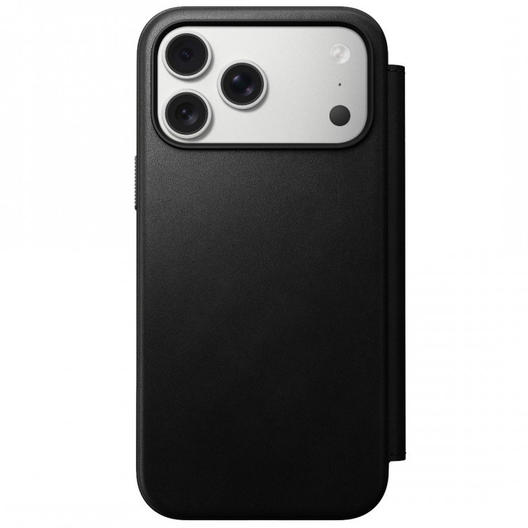 NOMAD θήκη Πορτοφόλι δερμάτινη Modern Folio Rugged rustic MagSafe για Apple iPhone 17 PRO 6.3 5G 2025 - ΜΑΥΡΟ - NM014193858