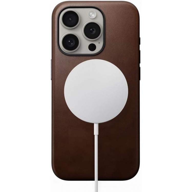 NOMAD θήκη δερμάτινη Modern MagSafe για Apple iPhone 16 PLUS 6.7 2024 - ΚΑΦΕ - NM01698685