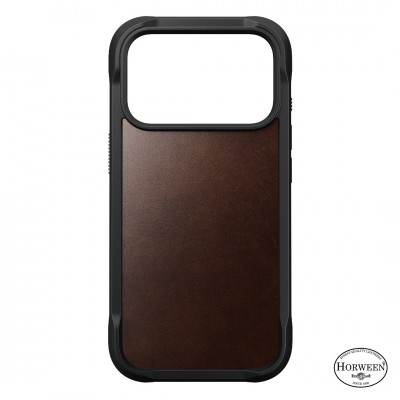 NOMAD θήκη Rugged ΔΕΡΜΑΤΙΝΗ Horween MagSafe με Πολυκαρβονικό πλαίσιο για Apple iPhone 17 Pro 6.3 2025 - Rustic ΚΑΦΕ - NM011819858