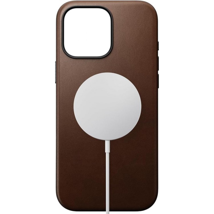 NOMAD θήκη δερμάτινη Modern MagSafe για Apple iPhone 16 PLUS 6.7 2024 - ΚΑΦΕ - NM01698685