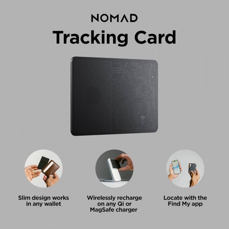 NOMAD Ultra-thin "Apple's Find My" app συμβατή κάρτα εύρεσης για Μαγνητικό Πορτοφόλι  - ΜΑΥΡΟ - NM01297185