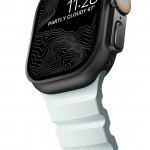 NOMAD Rocky Limited Edition Point Sport Band FKM rubber Strap ΑΔΙΑΒΡΟΧΟ για Apple Watch SERIES 4,5,6,SE,8,9 & ULTRA 1/2, APPLE watch Series 10 - 42/44/45/46/49mm - Icy ΜΠΛΕ Glow / ΜΑΥΡΟ - NM014445858