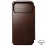 NOMAD θήκη Πορτοφόλι δερμάτινη Horween Modern Folio Rugged rustic MagSafe για Apple iPhone 17 PRO MAX 6.9 2025 - ΚΑΦΕ - NM014100858