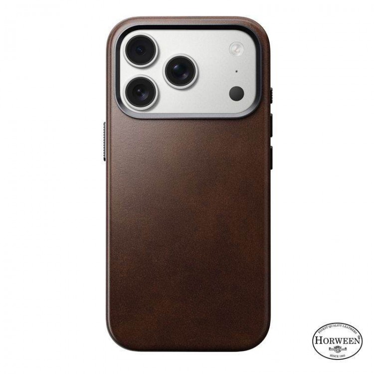 NOMAD θήκη δερμάτινη Traditional Horween MagSafe για Apple iPhone 17 PRO 6.3 2025 - rustic ΚΑΦΕ - NM011970858