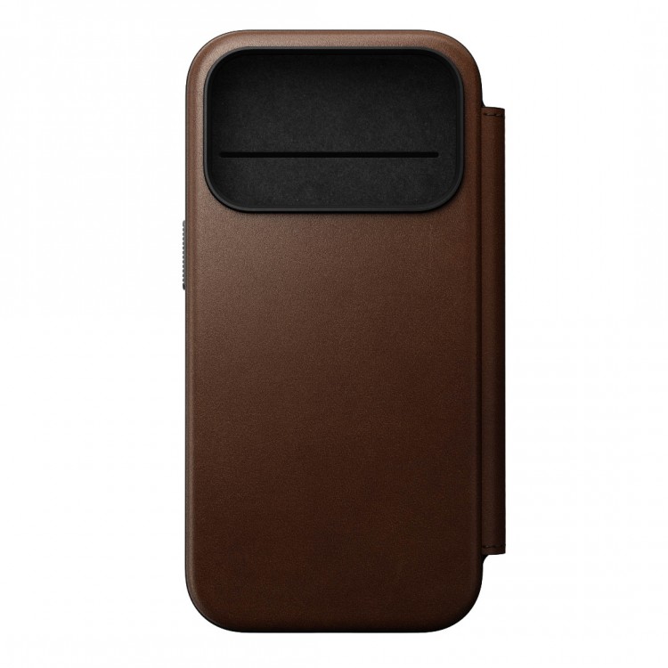 NOMAD θήκη Πορτοφόλι δερμάτινη Modern Folio Rugged rustic MagSafe για Apple iPhone 17 PRO 6.3 2025 - ΚΑΦΕ - NM014186858