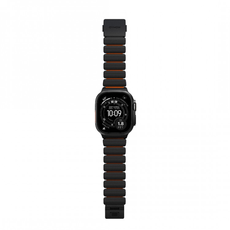 Nomad Stratos Titanium Grade 4 BAND FKM Μπρασελέ Μεταλλικό για Apple Watch SERIES - 42/44/45/46/49mm ULTRA 1/2/3 - ΜΑΥΡΟ ΤΙΤΑΝΙΟ / Ultra ΠΟΡΤΟΚΑΛΙ - NM011116858 