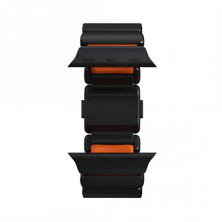 Nomad Stratos Titanium Grade 4 BAND FKM Μπρασελέ Μεταλλικό για Apple Watch SERIES - 42/44/45/46/49mm ULTRA 1/2/3 - ΜΑΥΡΟ ΤΙΤΑΝΙΟ / Ultra ΠΟΡΤΟΚΑΛΙ - NM011116858 