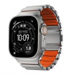 Nomad Stratos Titanium Grade 4 BAND FKM Μπρασελέ Μεταλλικό για Apple Watch SERIES - 42/44/45/46/49mm ULTRA 1/2/3 - Natural ΤΙΤΑΝΙΟ / Ultra ΠΟΡΤΟΚΑΛΙ - NM011123858 