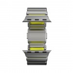 Nomad Stratos Titanium Grade 4 BAND FKM Μπρασελέ Μεταλλικό για Apple Watch SERIES - 42/44/45/46/49mm ULTRA 1/2/3 - Natural ΤΙΤΑΝΙΟ / Volt LIME ΠΡΑΣΙΝΟ - NM011147858