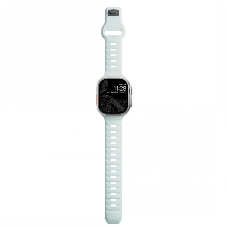 NOMAD Sport Strap V2 LSR Waterproof silicone M/L για Apple Watch SERIES 4,5,6,SE,8,9 & ULTRA 1/2, Apple Series 10 46mm - 42/44/45/46/49mm - Ice ΜΠΛΕ Glow - NM01123385 