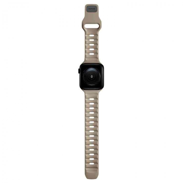 NOMAD Sport Strap V2 LSR Waterproof silicone M/L για Apple Watch 7 (45mm), 6/SE/5/4 (44mm) & Series 3/2/1 (42mm) - ΜΠΕΖ CAMEL DUNE - NM01134985 