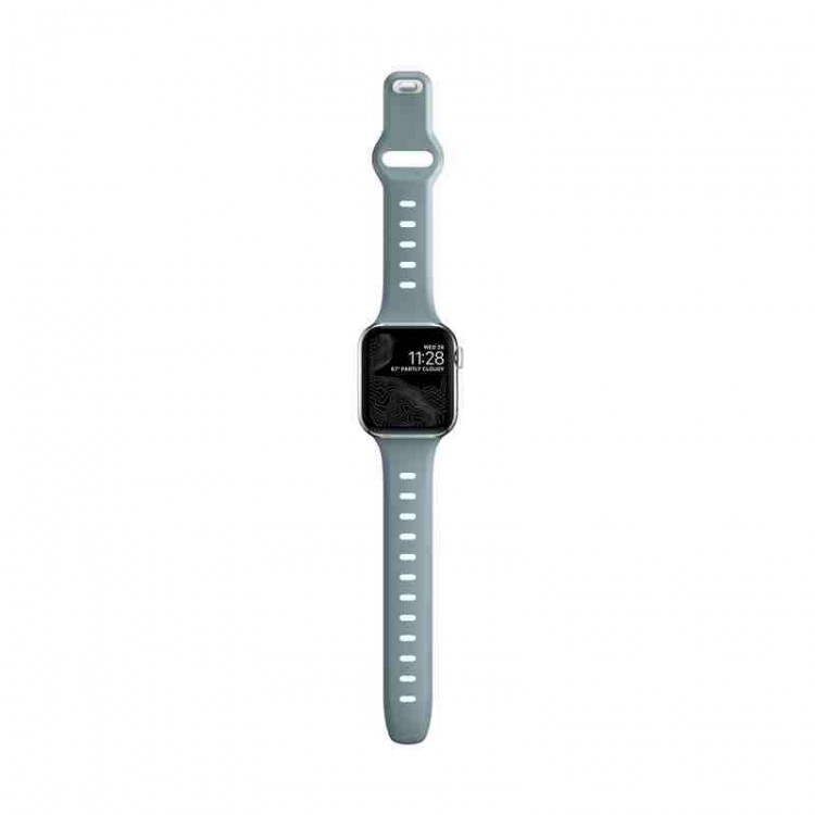 NOMAD Sport Slim λουράκι S/M FKM Αδιάβροχο σιλικόνης για Apple Watch 7 (41mm), 6/SE/5/4 (40mm) & Series 3/2/1 (38mm) - Glacier ΜΠΛΕ - NM01139485  