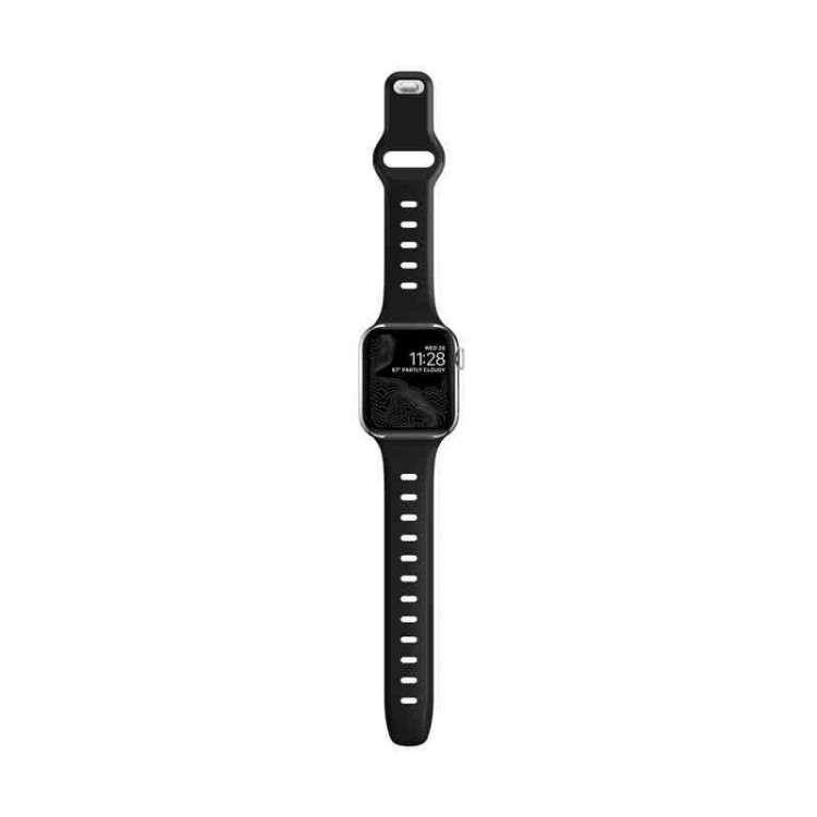NOMAD Sport Slim λουράκι S/M FKM Αδιάβροχο σιλικόνης για Apple Watch 7 (41mm), 6/SE/5/4 (40mm) & Series 3/2/1 (38mm) - ΜΑΥΡΟ - NM01153085  