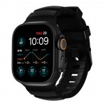 NOMAD Rocky Point Sport Band FKM rubber Strap ΑΔΙΑΒΡΟΧΟ για Apple Watch all SERIES & ULTRA 1/2/3, APPLE watch Series 10/11 - 42/44/45/46/49mm - CARBON ΜΑΥΡΟ / ΜΑΥΡΟ - NM011697858