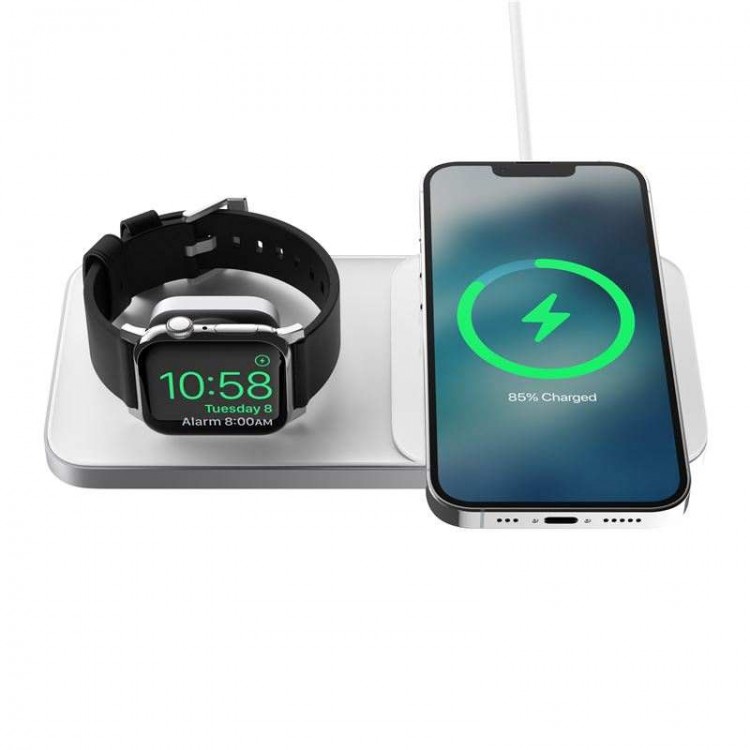 Nomad Base ONE Max MagSafe 15W Ασύρματη Βάση Qi Φόρτισης Premium glass για Apple iPhone και Apple Watch - ΑΣΗΜΙ - NM01174585