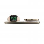 Nomad Base ONE Max MagSafe 15W Ασύρματη Βάση Qi Φόρτισης Premium glass για Apple iPhone και Apple Watch - ΧΡΥΣΟ - NM01175285