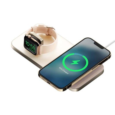 Nomad Base ONE Max MagSafe 15W Wireless charging station Pad Qi Premium glass  for Apple iPhone and Apple Watch - GOLD - NM01175285