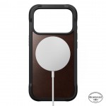 NOMAD θήκη Rugged ΔΕΡΜΑΤΙΝΗ Horween MagSafe με Πολυκαρβονικό πλαίσιο για Apple iPhone 17 Pro 6.3 2025 - Rustic ΚΑΦΕ - NM011819858