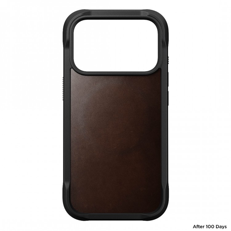 NOMAD θήκη Rugged ΔΕΡΜΑΤΙΝΗ Horween MagSafe με Πολυκαρβονικό πλαίσιο για Apple iPhone 17 Pro 6.3 2025 - Rustic ΚΑΦΕ - NM011819858