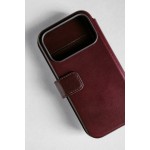NOMAD θήκη Πορτοφόλι δερμάτινη Modern Folio Horween Rugged rustic MagSafe για Apple iPhone 17 PRO 6.3 2025 - Burgundy ΚΑΦΕ - NM011833858