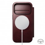 NOMAD θήκη Πορτοφόλι δερμάτινη Modern Folio Horween Rugged rustic MagSafe για Apple iPhone 17 PRO 6.3 2025 - Burgundy ΚΑΦΕ - NM011833858