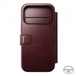 NOMAD θήκη Πορτοφόλι δερμάτινη Modern Folio Horween Rugged rustic MagSafe για Apple iPhone 17 PRO 6.3 2025 - Burgundy ΚΑΦΕ - NM011833858