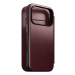 NOMAD θήκη Πορτοφόλι δερμάτινη Modern Folio Horween Rugged rustic MagSafe για Apple iPhone 17 PRO 6.3 2025 - Burgundy ΚΑΦΕ - NM011833858