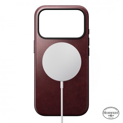 NOMAD θήκη δερμάτινη Modern Horween MagSafe για Apple iPhone 17 PRO MAX 6.9 2025 - burgundy ΚΑΦΕ - NM011840858