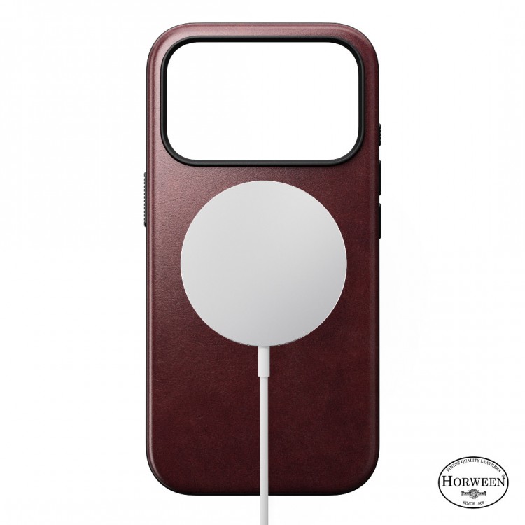 NOMAD θήκη δερμάτινη Modern Horween MagSafe για Apple iPhone 17 PRO 6.3 2025 - burgundy ΚΑΦΕ - NM011857858