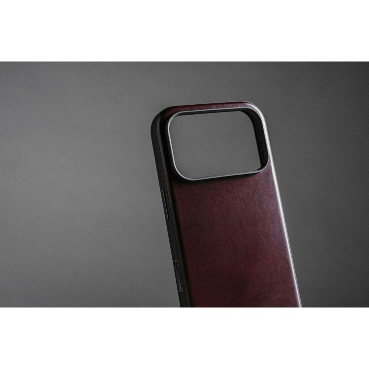 NOMAD θήκη δερμάτινη Modern Horween MagSafe για Apple iPhone 17 PRO 6.3 2025 - burgundy ΚΑΦΕ - NM011857858