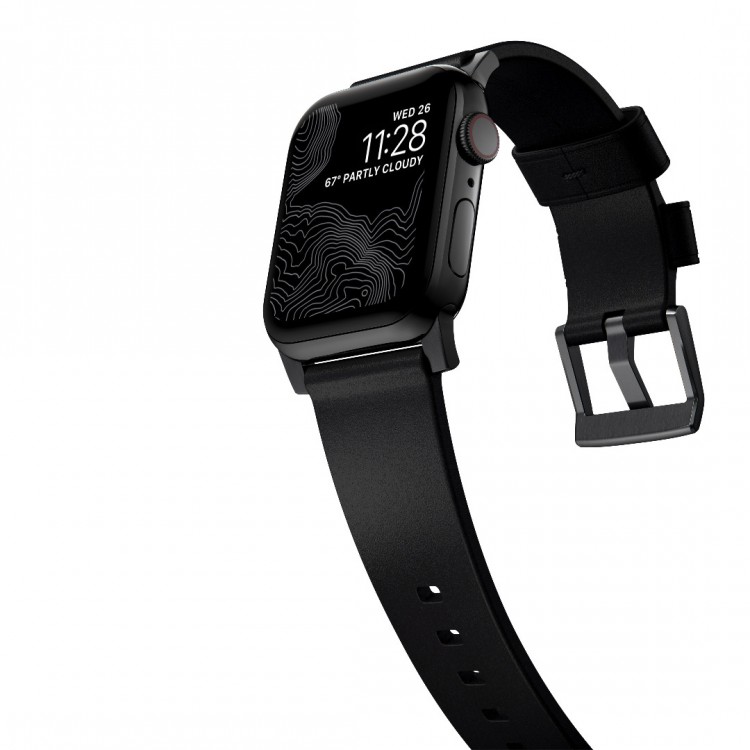 Nomad Δερμάτινο Strap Modern για Apple Watch SERIES - 42/44/45/46/49mm ULTRA 1/2 - ΜΑΥΡΟ/ΜΑΥΡΟ - NM01198185
